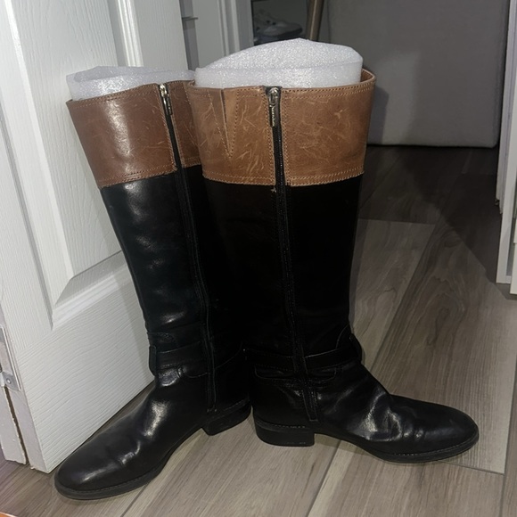 wide calf tall leather boots